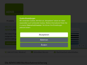 'advocard.de' screenshot