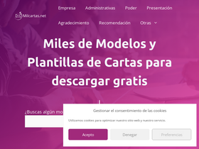 'milcartas.net' screenshot