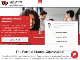 'cornerstonestaffing.com' screenshot