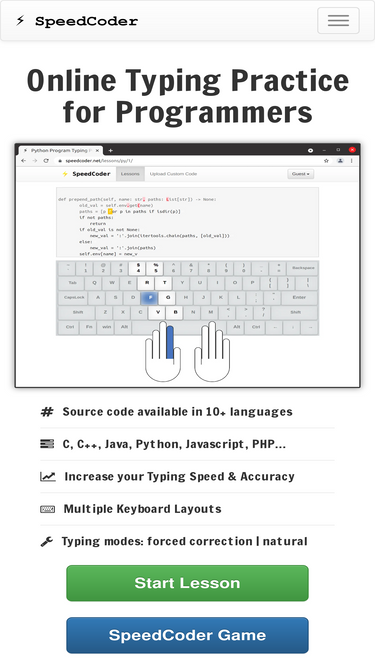 Typing Practice for Programmers