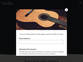 'cordobaguitars.com' screenshot