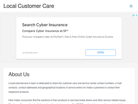 'localcustomercare.in' screenshot