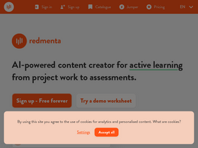 'redmenta.com' screenshot