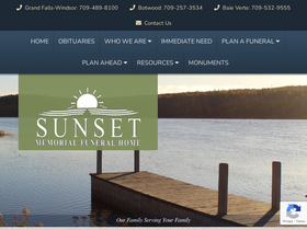 'sunsetmemorial.ca' screenshot