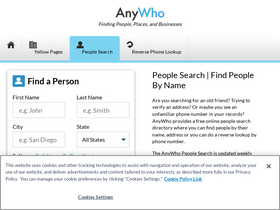 'anywho.com' screenshot