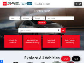 'toyotaarlington.com' screenshot