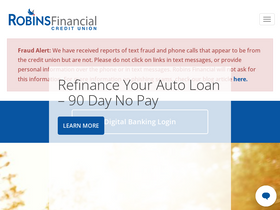'robinsfcu.org' screenshot