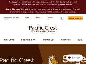 'mypcfcu.org' screenshot