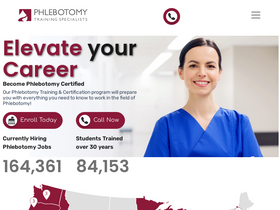 'phlebotomyusa.com' screenshot
