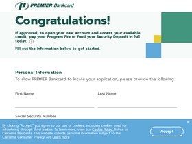 'openmypremiercard.net' screenshot