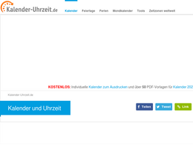 'kalender-uhrzeit.de' screenshot