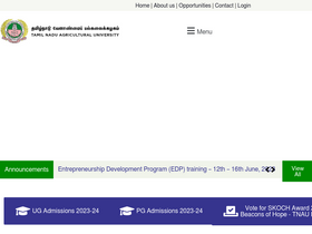 'tnau.ac.in' screenshot