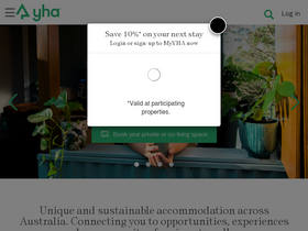 'yha.com.au' screenshot
