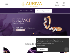 aurivadiamonds.com homepage screenshot