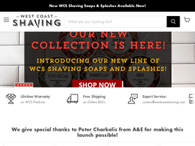 'westcoastshaving.com' screenshot