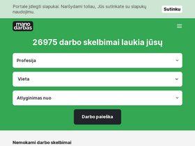 'manodarbas.lt' screenshot