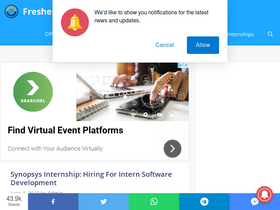 'freshershunt.in' screenshot