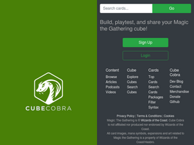 'cubecobra.com' screenshot