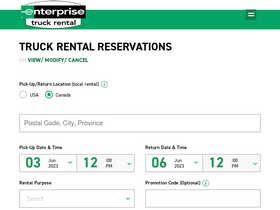 'enterprisetrucks.ca' screenshot