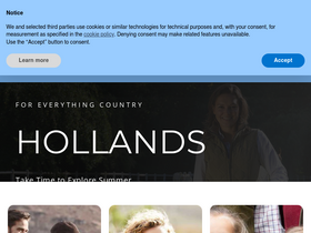 'hollandscountryclothing.co.uk' screenshot