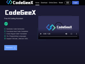 CodeGeeX - CodeGeeX-智谱AI推出的免费AI编程助手