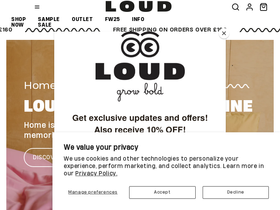 loud-apparel.com homepage screenshot