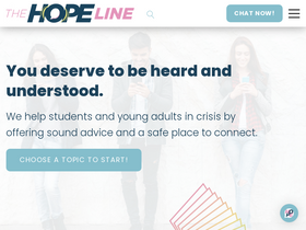 'thehopeline.com' screenshot