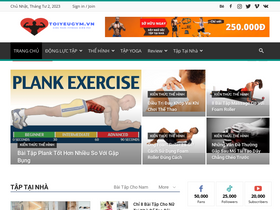 'toiyeugym.vn' screenshot