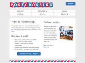 'postcrossing.com' screenshot
