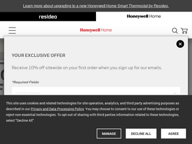 'honeywellhome.com' screenshot
