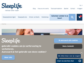 'sleeplife.be' screenshot