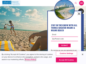 'miamiandbeaches.com' screenshot