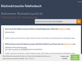 'rueckwaertssuche-telefonbuch.de' screenshot