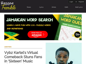 'reggaetranslate.com' screenshot