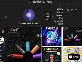 kratomsmokeshop.com homepage screenshot