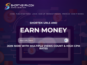 'shortyearn.com' screenshot