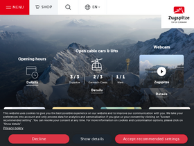 'zugspitze.de' screenshot