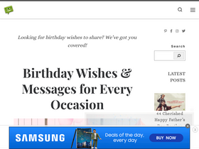 'birthdaywishes.expert' screenshot