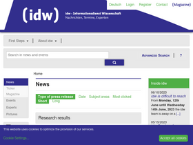 'idw-online.de' screenshot