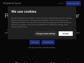 'epidemicsound.com' screenshot