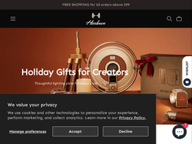 Harlowe homepage screenshot