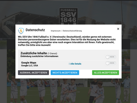'ssvulm1846-fussball.de' screenshot