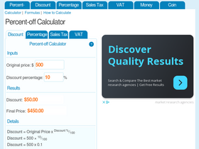 'percent-off.com' screenshot