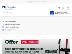 ptfsupplies.com homepage screenshot