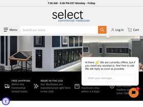 Selectcommercialmailboxes homepage screenshot