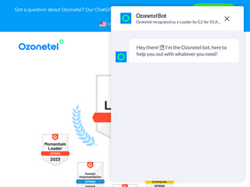 'ozonetel.com' screenshot