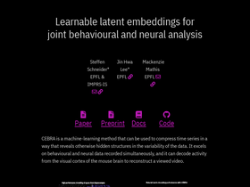 Cebra - Revolutionizes time series analysis, decoding complex neural and behavioral data.