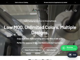 anacottepackaging.com homepage screenshot