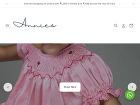 annies.co.in homepage screenshot