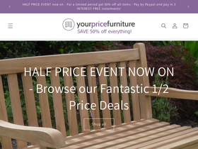 Yourpricefurniture homepage screenshot